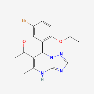 molecular formula C16H17BrN4O2 B7748157 1-[7-(5-Bromo-2-ethoxyphenyl)-5-methyl-4,7-dihydro-[1,2,4]triazolo[1,5-a]pyrimidin-6-yl]ethanone 