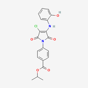 molecular formula C20H17ClN2O5 B7748171 isopropyl 4-(3-chloro-4-((2-hydroxyphenyl)amino)-2,5-dioxo-2,5-dihydro-1H-pyrrol-1-yl)benzoate 