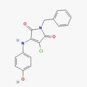 molecular formula C17H13ClN2O3 B7748185 1-Benzyl-3-chloro-4-(4-hydroxyanilino)pyrrole-2,5-dione 