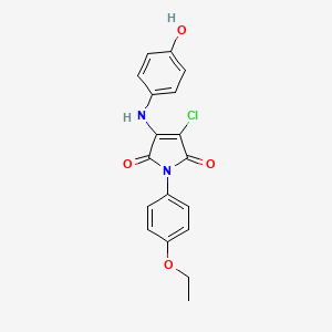 molecular formula C18H15ClN2O4 B7748191 3-Chloro-1-(4-ethoxyphenyl)-4-(4-hydroxyanilino)pyrrole-2,5-dione 