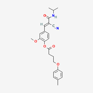 [4-[(E)-2-cyano-3-oxo-3-(propan-2-ylamino)prop-1-enyl]-2-methoxyphenyl] 4-(4-methylphenoxy)butanoate