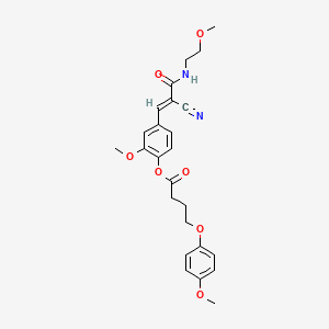[4-[(E)-2-cyano-3-(2-methoxyethylamino)-3-oxoprop-1-enyl]-2-methoxyphenyl] 4-(4-methoxyphenoxy)butanoate