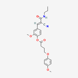 [4-[(E)-2-cyano-3-oxo-3-(propylamino)prop-1-enyl]-2-methoxyphenyl] 4-(4-methoxyphenoxy)butanoate