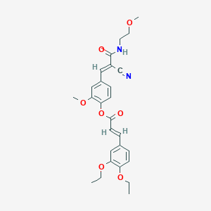 molecular formula C27H30N2O7 B7748213 [4-[(E)-2-cyano-3-(2-methoxyethylamino)-3-oxoprop-1-enyl]-2-methoxyphenyl] (E)-3-(3,4-diethoxyphenyl)prop-2-enoate 