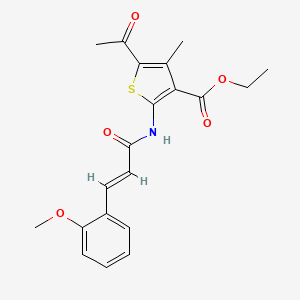 molecular formula C20H21NO5S B7748225 ethyl 5-acetyl-2-[[(E)-3-(2-methoxyphenyl)prop-2-enoyl]amino]-4-methylthiophene-3-carboxylate 