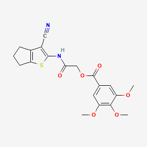 [2-[(3-cyano-5,6-dihydro-4H-cyclopenta[b]thiophen-2-yl)amino]-2-oxoethyl] 3,4,5-trimethoxybenzoate