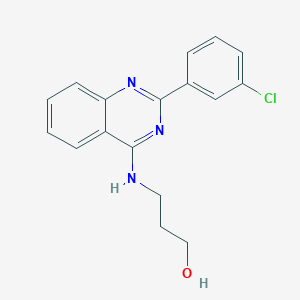 3-[[2-(3-Chlorophenyl)quinazolin-4-yl]amino]propan-1-ol