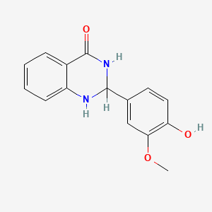 molecular formula C15H14N2O3 B7748277 2-(4-hydroxy-3-methoxyphenyl)-2,3-dihydroquinazolin-4(1H)-one 