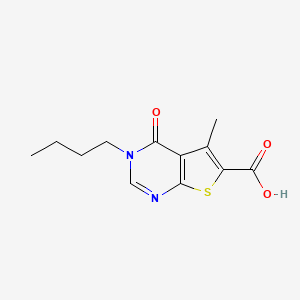 molecular formula C12H14N2O3S B7748292 3-butyl-5-methyl-4-oxo-3H,4H-thieno[2,3-d]pyrimidine-6-carboxylicacid 