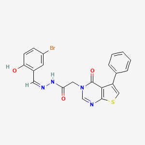 N-[(Z)-(5-bromo-2-hydroxyphenyl)methylideneamino]-2-(4-oxo-5-phenylthieno[2,3-d]pyrimidin-3-yl)acetamide