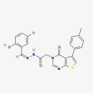N-[(Z)-(5-bromo-2-hydroxyphenyl)methylideneamino]-2-[5-(4-methylphenyl)-4-oxothieno[2,3-d]pyrimidin-3-yl]acetamide