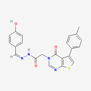 molecular formula C22H18N4O3S B7748365 N-[(Z)-(4-hydroxyphenyl)methylideneamino]-2-[5-(4-methylphenyl)-4-oxothieno[2,3-d]pyrimidin-3-yl]acetamide 