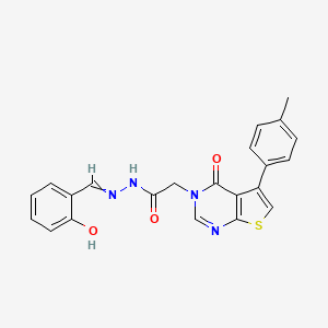 molecular formula C22H18N4O3S B7748373 N-[(2-hydroxyphenyl)methylideneamino]-2-[5-(4-methylphenyl)-4-oxothieno[2,3-d]pyrimidin-3-yl]acetamide 