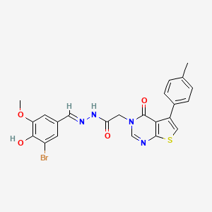 N-[(E)-(3-bromo-4-hydroxy-5-methoxyphenyl)methylideneamino]-2-[5-(4-methylphenyl)-4-oxothieno[2,3-d]pyrimidin-3-yl]acetamide