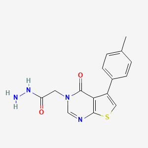 molecular formula C15H14N4O2S B7748386 2-[5-(4-Methylphenyl)-4-oxothieno[2,3-d]pyrimidin-3-yl]acetohydrazide 
