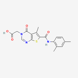 molecular formula C18H17N3O4S B7748399 {6-[(2,4-dimethylphenyl)carbamoyl]-5-methyl-4-oxothieno[2,3-d]pyrimidin-3(4H)-yl}acetic acid 
