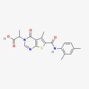 molecular formula C19H19N3O4S B7748401 2-{6-[(2,4-dimethylphenyl)carbamoyl]-5-methyl-4-oxo-3H,4H-thieno[2,3-d]pyrimidin-3-yl}propanoic acid 