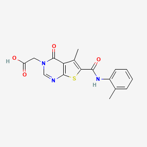 {5-methyl-6-[(2-methylphenyl)carbamoyl]-4-oxothieno[2,3-d]pyrimidin-3(4H)-yl}acetic acid