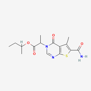 molecular formula C15H19N3O4S B7748413 butan-2-yl 2-(6-carbamoyl-5-methyl-4-oxothieno[2,3-d]pyrimidin-3(4H)-yl)propanoate 