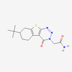 molecular formula C15H20N4O2S B7748429 2-(7-tert-butyl-4-oxo-5,6,7,8-tetrahydro[1]benzothieno[2,3-d][1,2,3]triazin-3(4H)-yl)acetamide 