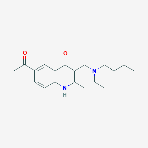 molecular formula C19H26N2O2 B7748484 6-acetyl-3-[[butyl(ethyl)amino]methyl]-2-methyl-1H-quinolin-4-one 
