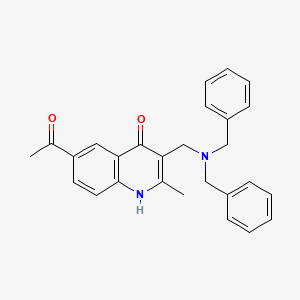 molecular formula C27H26N2O2 B7748492 6-acetyl-3-[(dibenzylamino)methyl]-2-methyl-1H-quinolin-4-one 