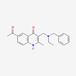 molecular formula C22H24N2O2 B7748499 6-acetyl-3-[[benzyl(ethyl)amino]methyl]-2-methyl-1H-quinolin-4-one 