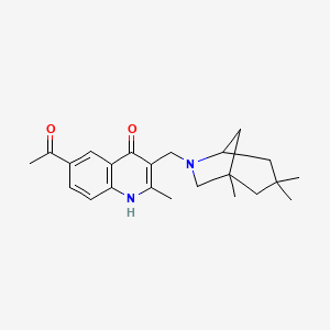 molecular formula C23H30N2O2 B7748506 6-acetyl-2-methyl-3-[(1,3,3-trimethyl-6-azabicyclo[3.2.1]octan-6-yl)methyl]-1H-quinolin-4-one 