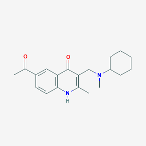 molecular formula C20H26N2O2 B7748514 6-acetyl-3-[[cyclohexyl(methyl)amino]methyl]-2-methyl-1H-quinolin-4-one 