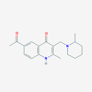 1-(4-Hydroxy-2-methyl-3-((2-methylpiperidin-1-yl)methyl)quinolin-6-yl)ethanone