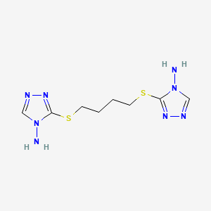 molecular formula C8H14N8S2 B7748548 3-({4-[(4-amino-4H-1,2,4-triazol-3-yl)sulfanyl]butyl}sulfanyl)-4H-1,2,4-triazol-4-amine 