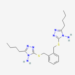 molecular formula C20H30N8S2 B7748550 5,5'-((1,2-phenylenebis(methylene))bis(sulfanediyl))bis(3-butyl-4H-1,2,4-triazol-4-amine) 