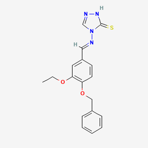 molecular formula C18H18N4O2S B7748554 4-[(E)-(3-ethoxy-4-phenylmethoxyphenyl)methylideneamino]-1H-1,2,4-triazole-5-thione 