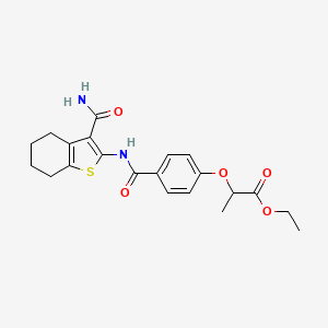 Ethyl 2-[4-[(3-carbamoyl-4,5,6,7-tetrahydro-1-benzothiophen-2-yl)carbamoyl]phenoxy]propanoate