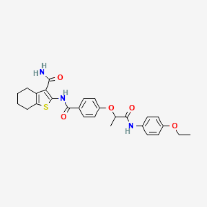 molecular formula C27H29N3O5S B7748656 2-[[4-[1-(4-Ethoxyanilino)-1-oxopropan-2-yl]oxybenzoyl]amino]-4,5,6,7-tetrahydro-1-benzothiophene-3-carboxamide 