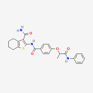 molecular formula C25H25N3O4S B7748682 2-[[4-(1-Anilino-1-oxopropan-2-yl)oxybenzoyl]amino]-4,5,6,7-tetrahydro-1-benzothiophene-3-carboxamide 