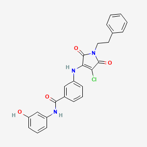 3-[[4-chloro-2,5-dioxo-1-(2-phenylethyl)pyrrol-3-yl]amino]-N-(3-hydroxyphenyl)benzamide