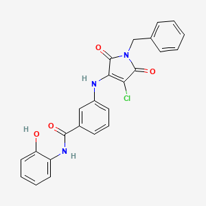molecular formula C24H18ClN3O4 B7748740 1-[4-(1-benzyl-4-chloro-2,5-dihydro-1H-3-pyrrolyla mino)phenylcarboxamido]-2-hydroxybenzene 