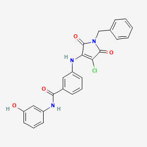 molecular formula C24H18ClN3O4 B7748746 1-[3-(1-benzyl-4-chloro-2,5-dihydro-1H-3-pyrrolyla mino)phenylcarboxamido]-3-hydroxybenzene 
