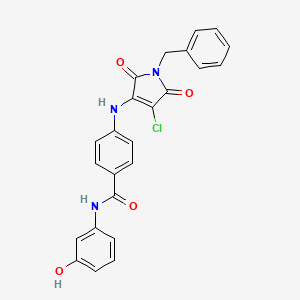 4-[(1-benzyl-4-chloro-2,5-dioxopyrrol-3-yl)amino]-N-(3-hydroxyphenyl)benzamide