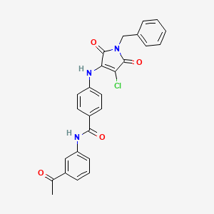 molecular formula C26H20ClN3O4 B7748765 3-acetyl-1-[4-(1-benzyl-4-chloro-2,5-dihydro-1H-3-pyrrolylamino)phenylcarboxamido]benzene 