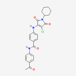 molecular formula C25H24ClN3O4 B7748776 N-(4-acetylphenyl)-4-[(4-chloro-1-cyclohexyl-2,5-dioxopyrrol-3-yl)amino]benzamide 