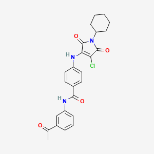 molecular formula C25H24ClN3O4 B7748777 N-(3-acetylphenyl)-4-[(4-chloro-1-cyclohexyl-2,5-dioxopyrrol-3-yl)amino]benzamide 