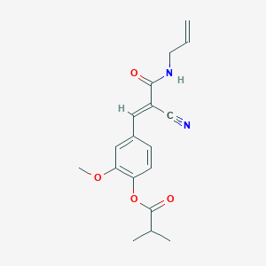 4-[(1E)-2-cyano-3-oxo-3-(prop-2-en-1-ylamino)prop-1-en-1-yl]-2-methoxyphenyl 2-methylpropanoate