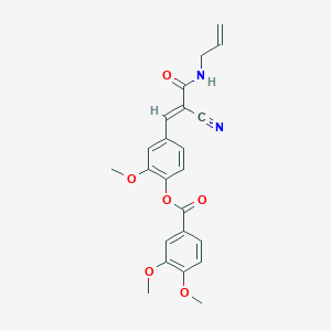 molecular formula C23H22N2O6 B7748871 [4-[(E)-2-cyano-3-oxo-3-(prop-2-enylamino)prop-1-enyl]-2-methoxyphenyl] 3,4-dimethoxybenzoate 