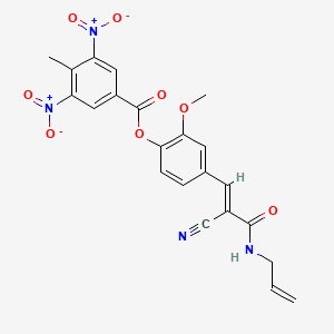 molecular formula C22H18N4O8 B7748884 [4-[(E)-2-cyano-3-oxo-3-(prop-2-enylamino)prop-1-enyl]-2-methoxyphenyl] 4-methyl-3,5-dinitrobenzoate 