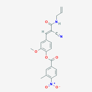 [4-[(E)-2-cyano-3-oxo-3-(prop-2-enylamino)prop-1-enyl]-2-methoxyphenyl] 3-methyl-4-nitrobenzoate