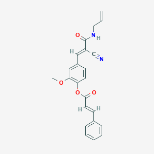molecular formula C23H20N2O4 B7748893 [4-[(E)-2-cyano-3-oxo-3-(prop-2-enylamino)prop-1-enyl]-2-methoxyphenyl] (E)-3-phenylprop-2-enoate 