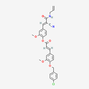 molecular formula C31H27ClN2O6 B7748897 [4-[(E)-2-cyano-3-oxo-3-(prop-2-enylamino)prop-1-enyl]-2-methoxyphenyl] (E)-3-[4-[(4-chlorophenyl)methoxy]-3-methoxyphenyl]prop-2-enoate 