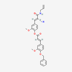 [4-[(E)-2-cyano-3-oxo-3-(prop-2-enylamino)prop-1-enyl]-2-methoxyphenyl] (E)-3-(3-methoxy-4-phenylmethoxyphenyl)prop-2-enoate